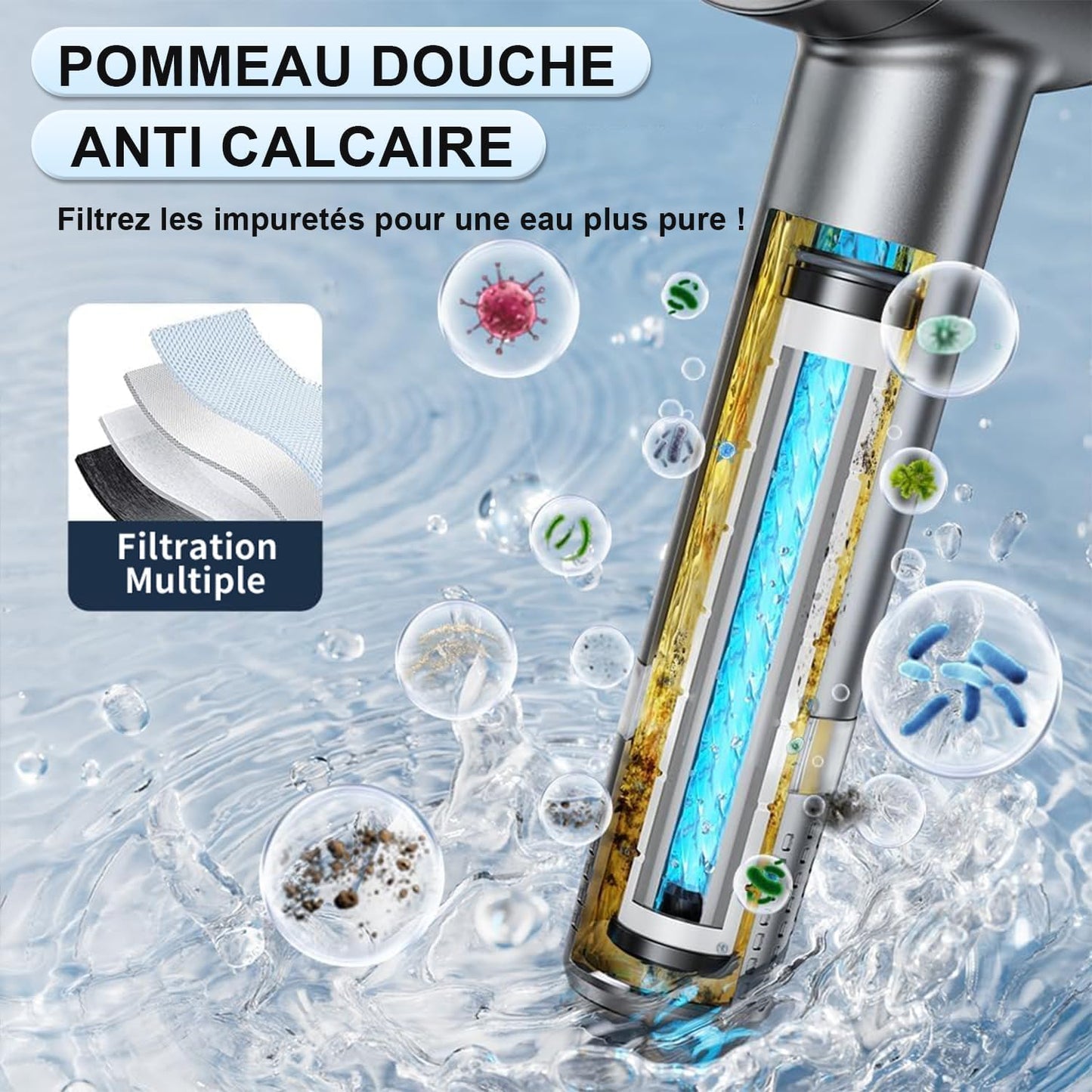MIRO™ LE POMMEAU DE DOUCHE FILTRÉ MULTIFONCTIONNEL